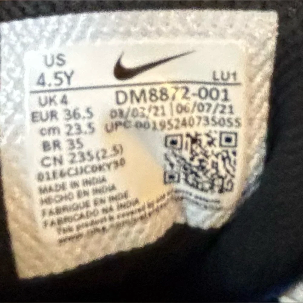 Nike Court Borough 2 Mid Black Game Royal Big Kids Size 4.5Y‎ Shoe